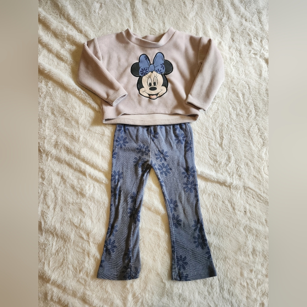 Girls 2 Piece Minnie Mouse Sweater Bell Bottoms Set